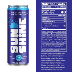 Legendary Sunshine daily vitamins nutrition panel, eight essential vitamins for everyday wellness