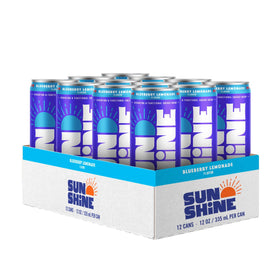 Legendary Sunshine blueberry lemonade sparkling energy can, refreshing hydration and flavor on the go