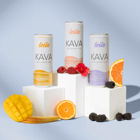 Leilo sparkling Tangerine Mango can for a zesty, mood-friendly moment