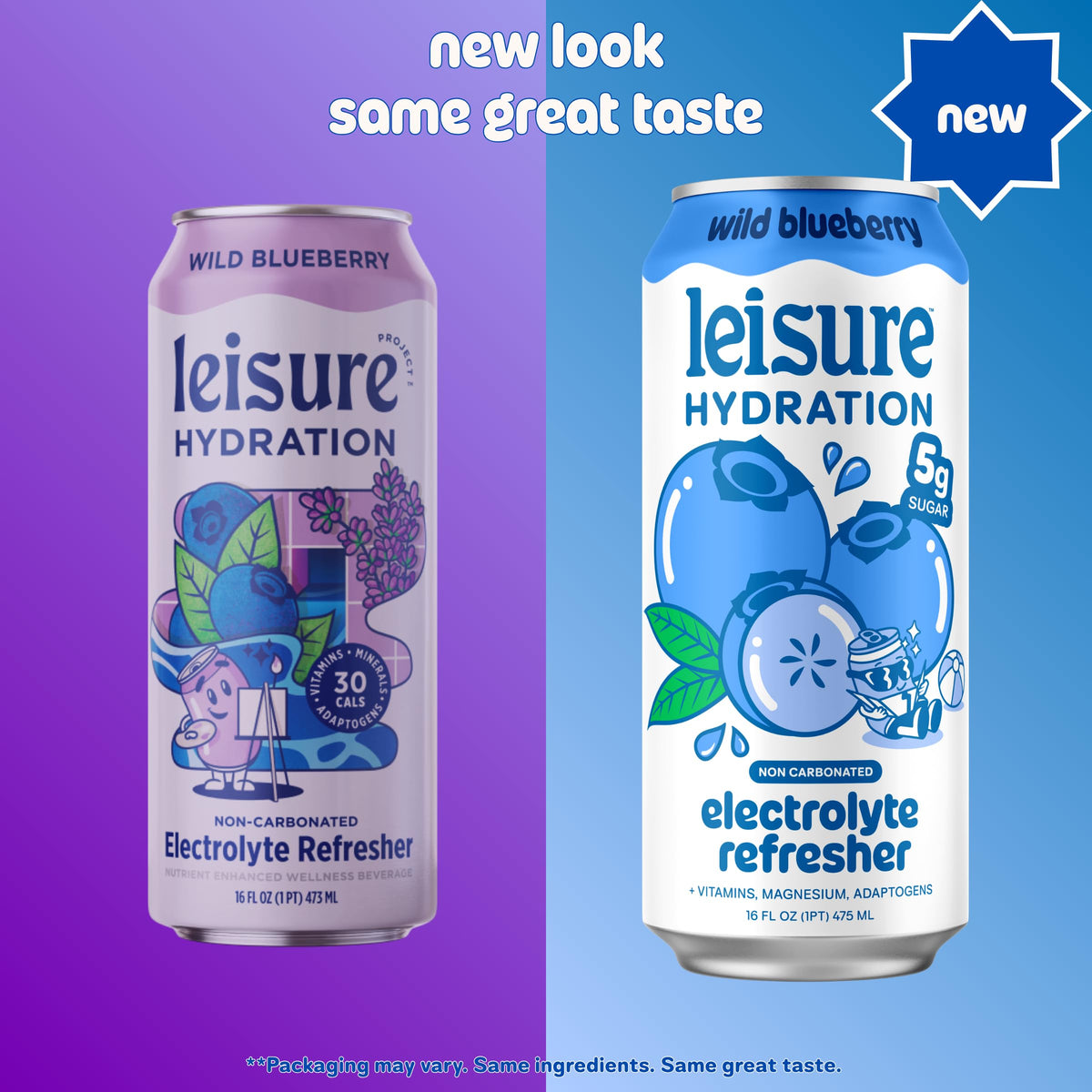 Leisure Hydration 12-pack box shown for convenient multi-flavor hydration on the go.