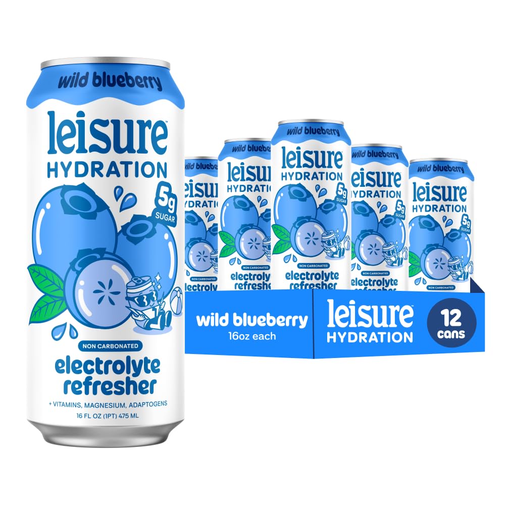 Leisure Hydration Wild Blueberry bottle with bold flavor and refreshing electrolytes.