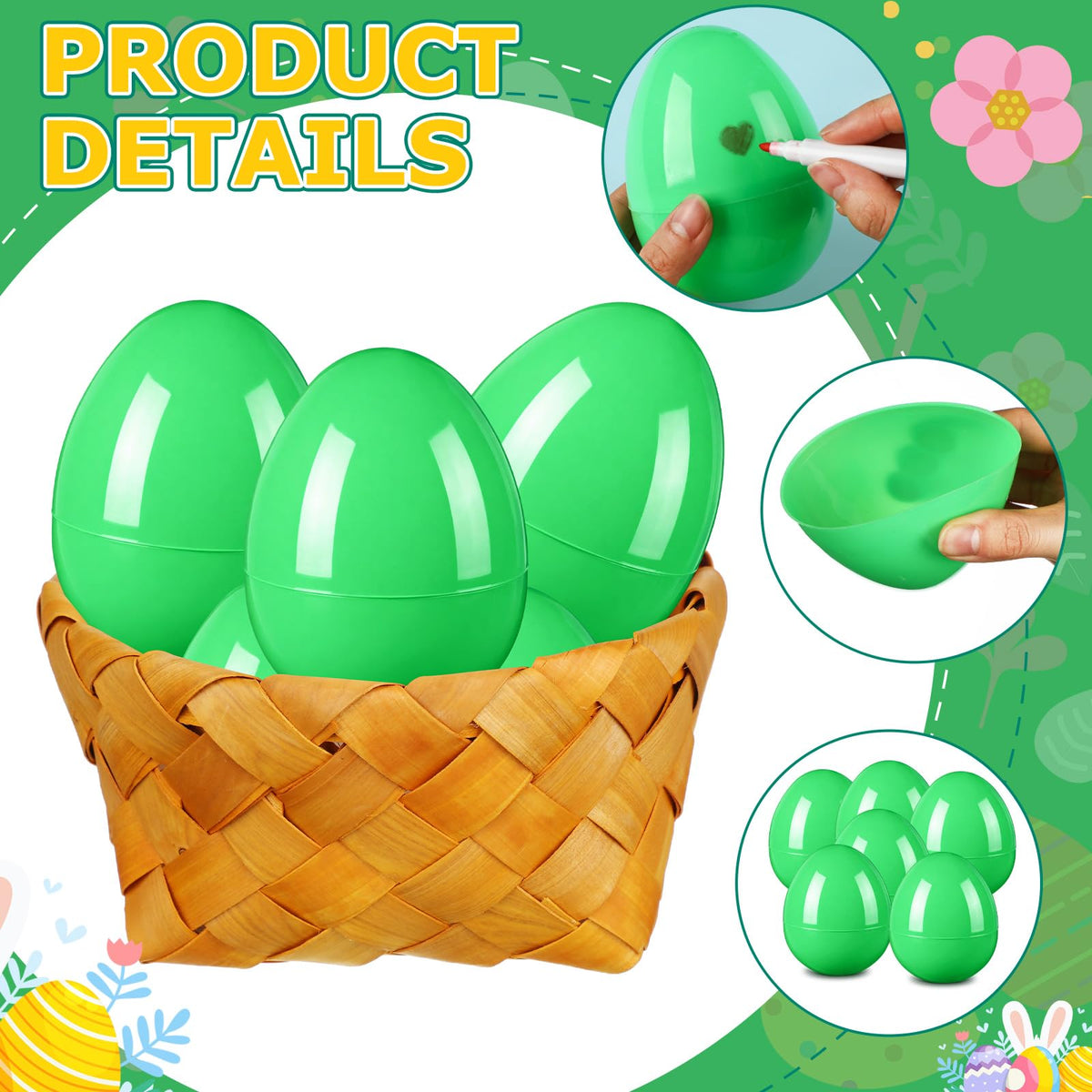 Leitee paint-ready Easter egg surface invites colorful designs for party favors.