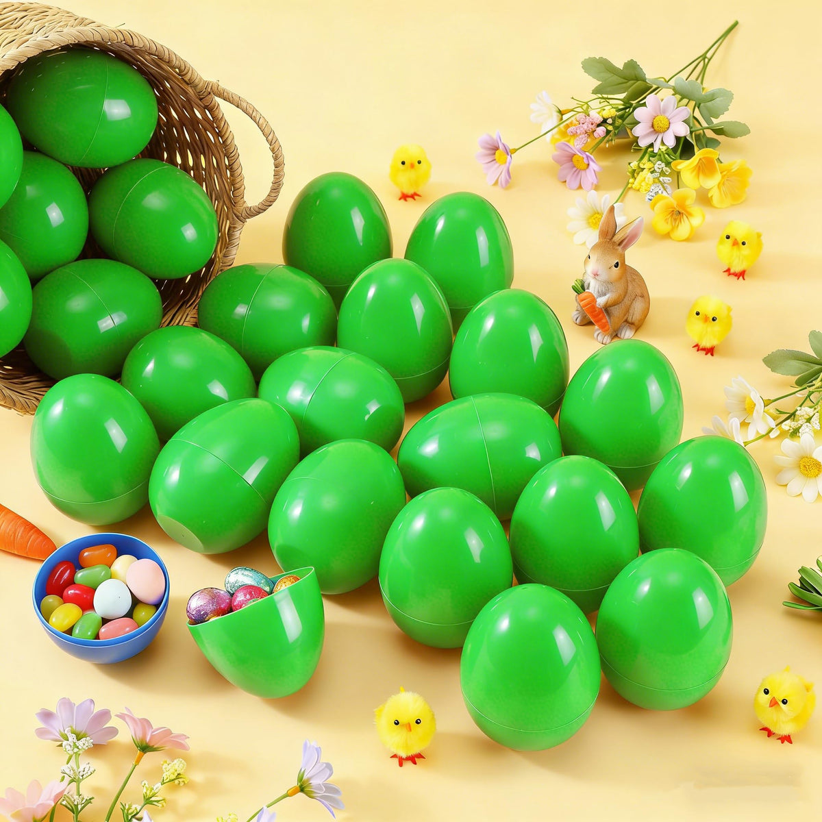 Leitee green decorative Easter eggs bring color and fun to celebrations.