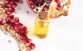 Lekithos Pomegranate Seed Oil in skincare routine, promoting a subtle radiance.