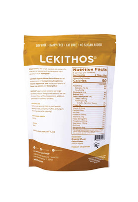 Lekithos Wheat Germ packaging highlights USDA Organic and vegan certifications.