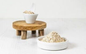 Lekithos flakes stirred into a shake for a quick protein and fiber boost.
