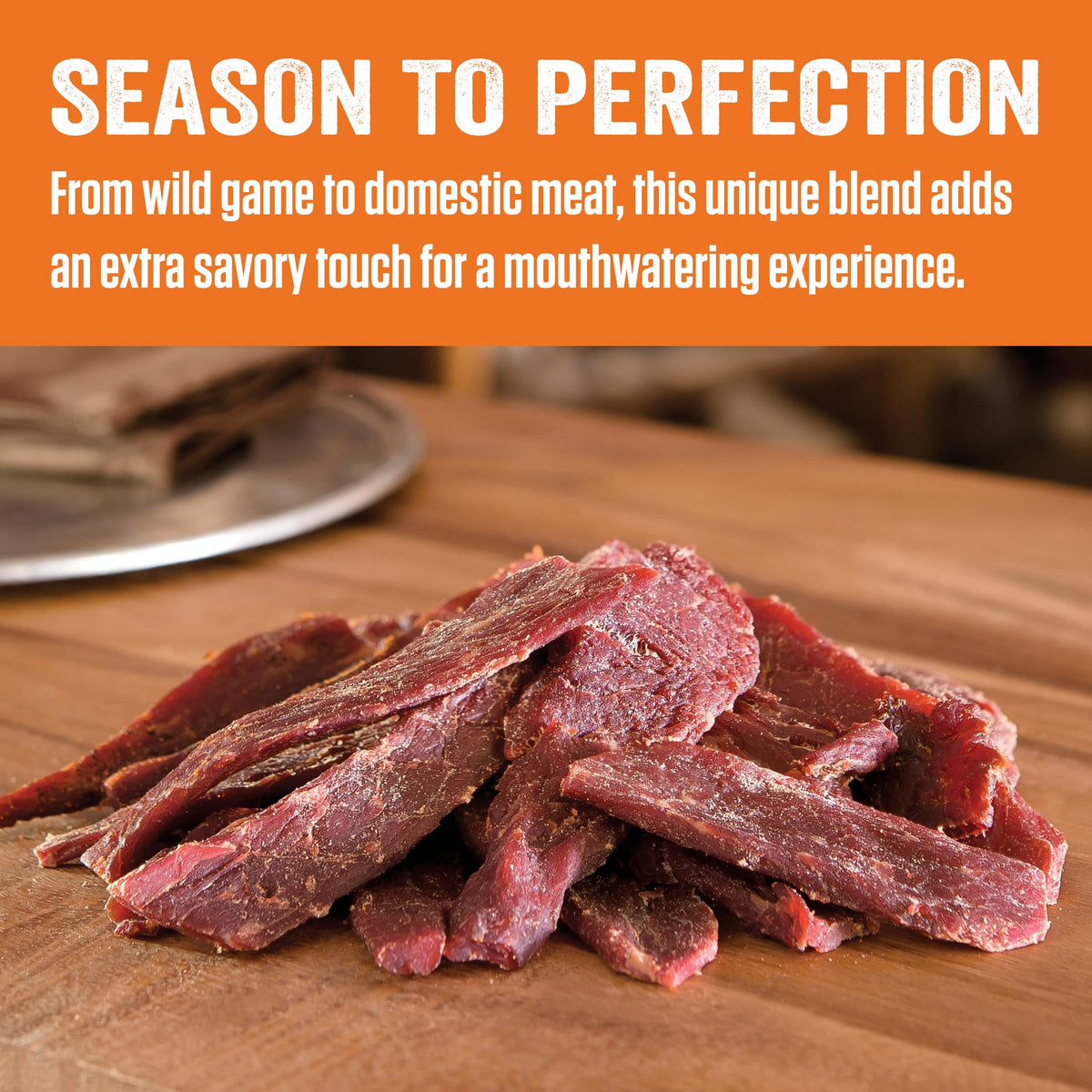 LEM Backwoods Hickory seasoning mixed with ground meat for savory batches.