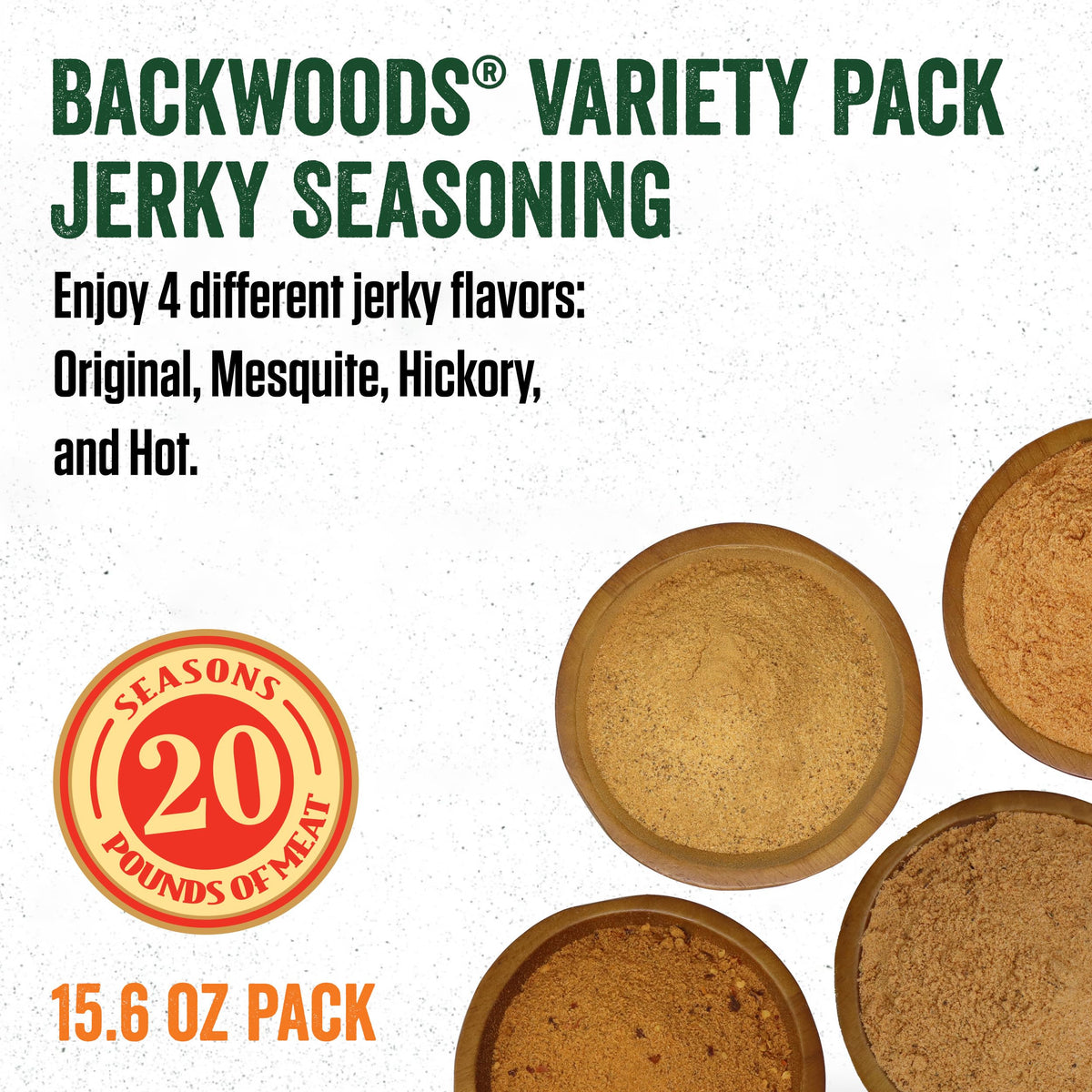 LEM Backwoods Mesquite pack front with smoky profile.