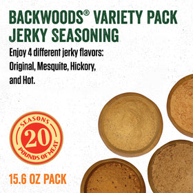 LEM Backwoods Mesquite pack front with smoky profile.