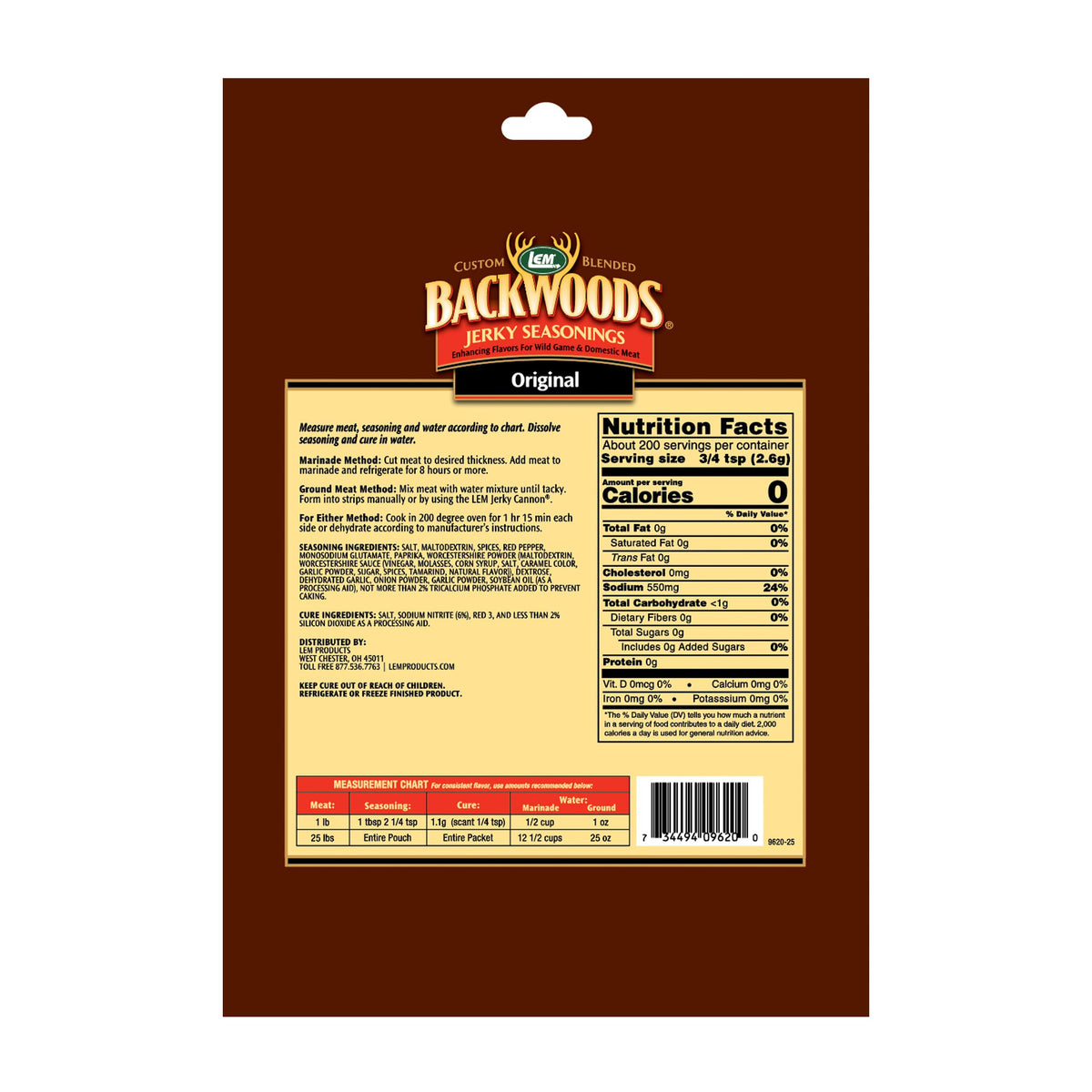 Close-up of Backwoods cure packet ensuring reliable seasoning in every batch
