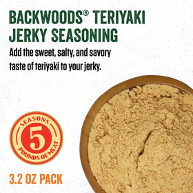 LEM Backwoods Teriyaki cure packet, ready-to-use curing included