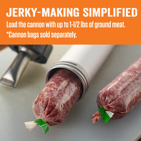 LEM Jerky Cannon snack-stick nozzle forms even sticks from meat