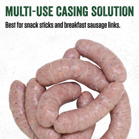 LEM casings after soaking become soft and pliable for smooth stuffing.