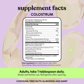 Lemme Colostrum Coffee Creamer almond butter ingredient close-up