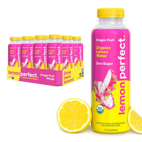 Lemon Perfect Dragon Fruit bottle front, refreshing zero-sugar hydration on the go