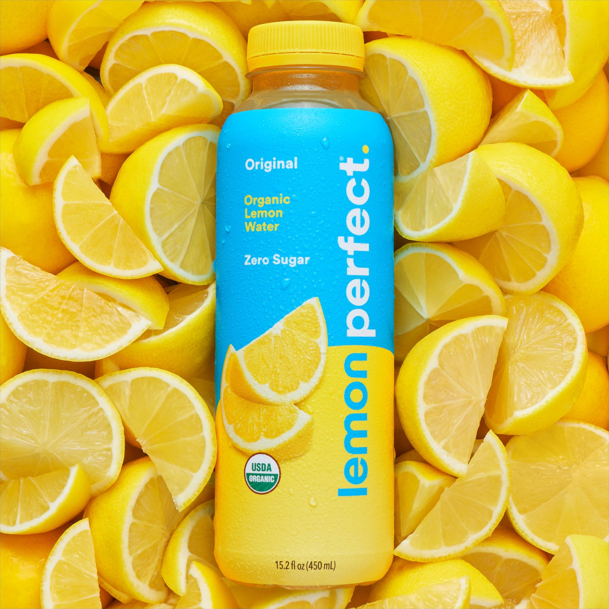 Lemon Perfect Original 12-pack image showing recyclable bottles for convenient hydration