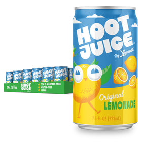 Lemonati Hoot Juice lemonade can front shows a low-sugar, kid-friendly on-the-go option.