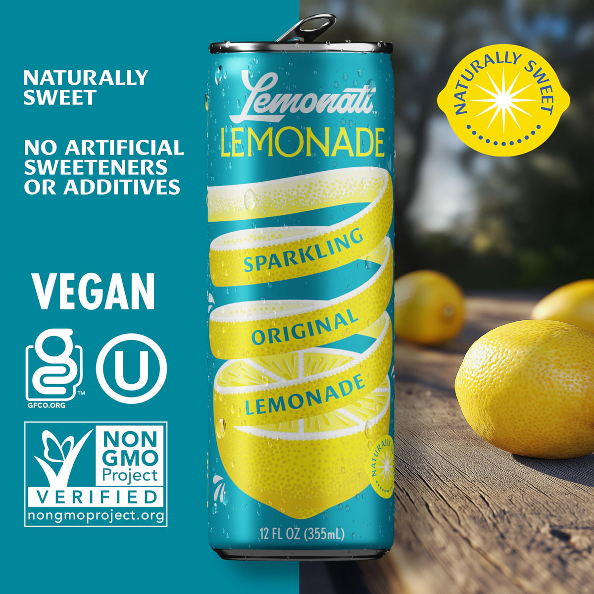 Lemons and Lemonati branding highlight clean-label ingredients.