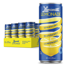 Lemonati Sparkling Blueberry Lemonade can front, clean-label branding and refreshing appeal.