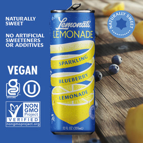Chilled Lemonati Blueberry Lemonade in a glass, crisp and balanced.