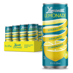 Lemonati Sparkling Lemonade can front; crisp, refreshing on the go.