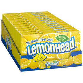 Lemonhead hard lemon candy in a 5 oz box for movie nights