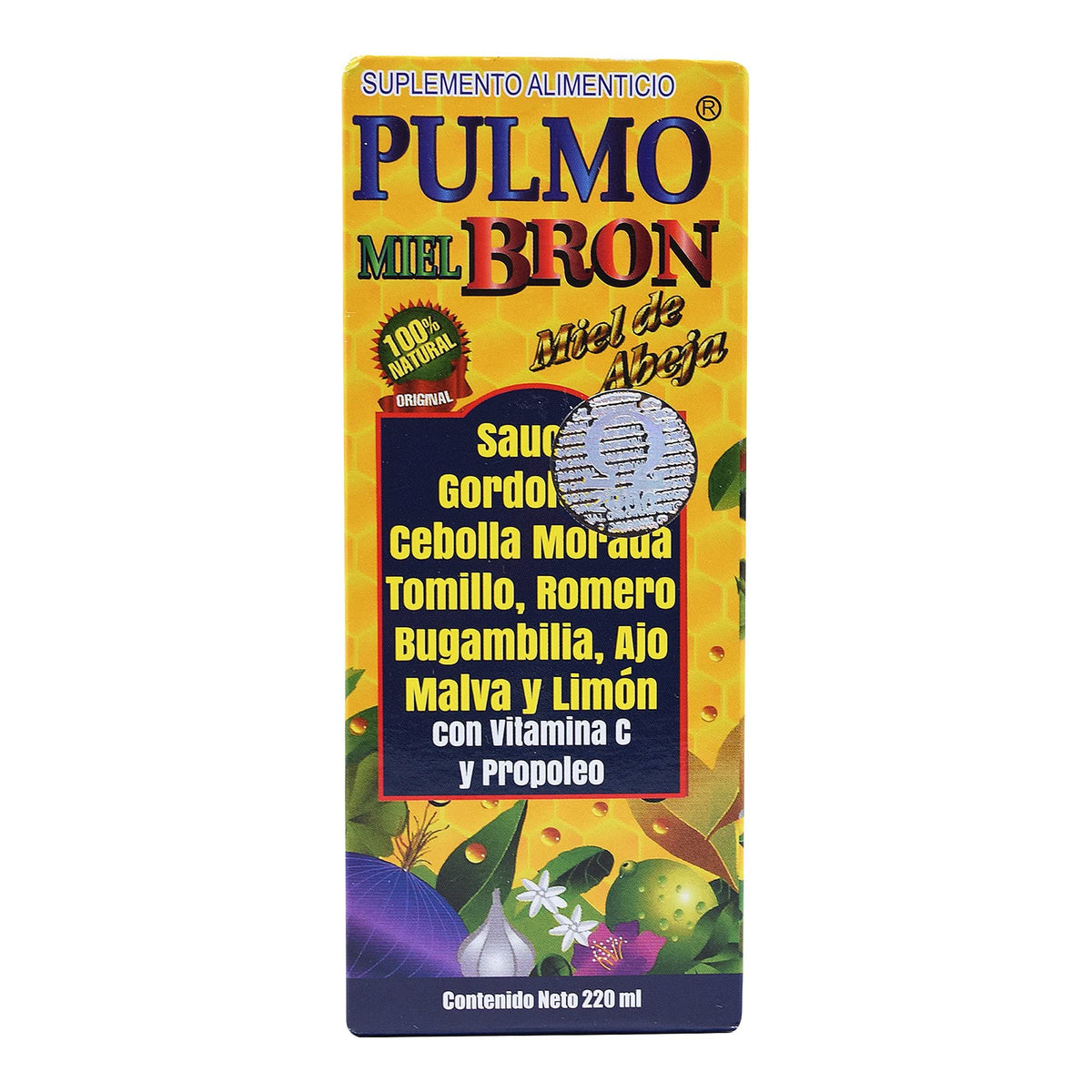 Lenico Pulmobron label close-up showing natural ingredients for informed use.