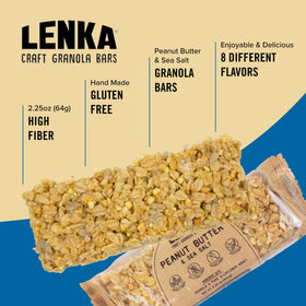 Lenka Bars gluten-free and kosher label close-up for dietary options.