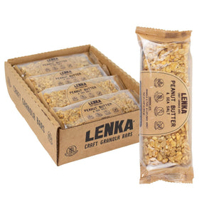 Lenka Bars peanut butter and sea salt close-up, showcasing chewy texture for on-the-go energy.
