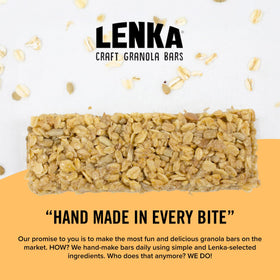 Lenka Vanilla Espresso bar pictured at a desk for a quick on-the-go break.
