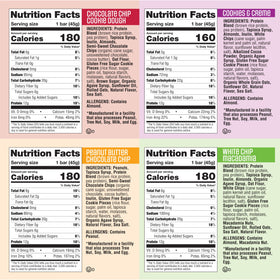 Flavors display of four vegan, gluten-free Cookie-fied bars for post-workout refuel.