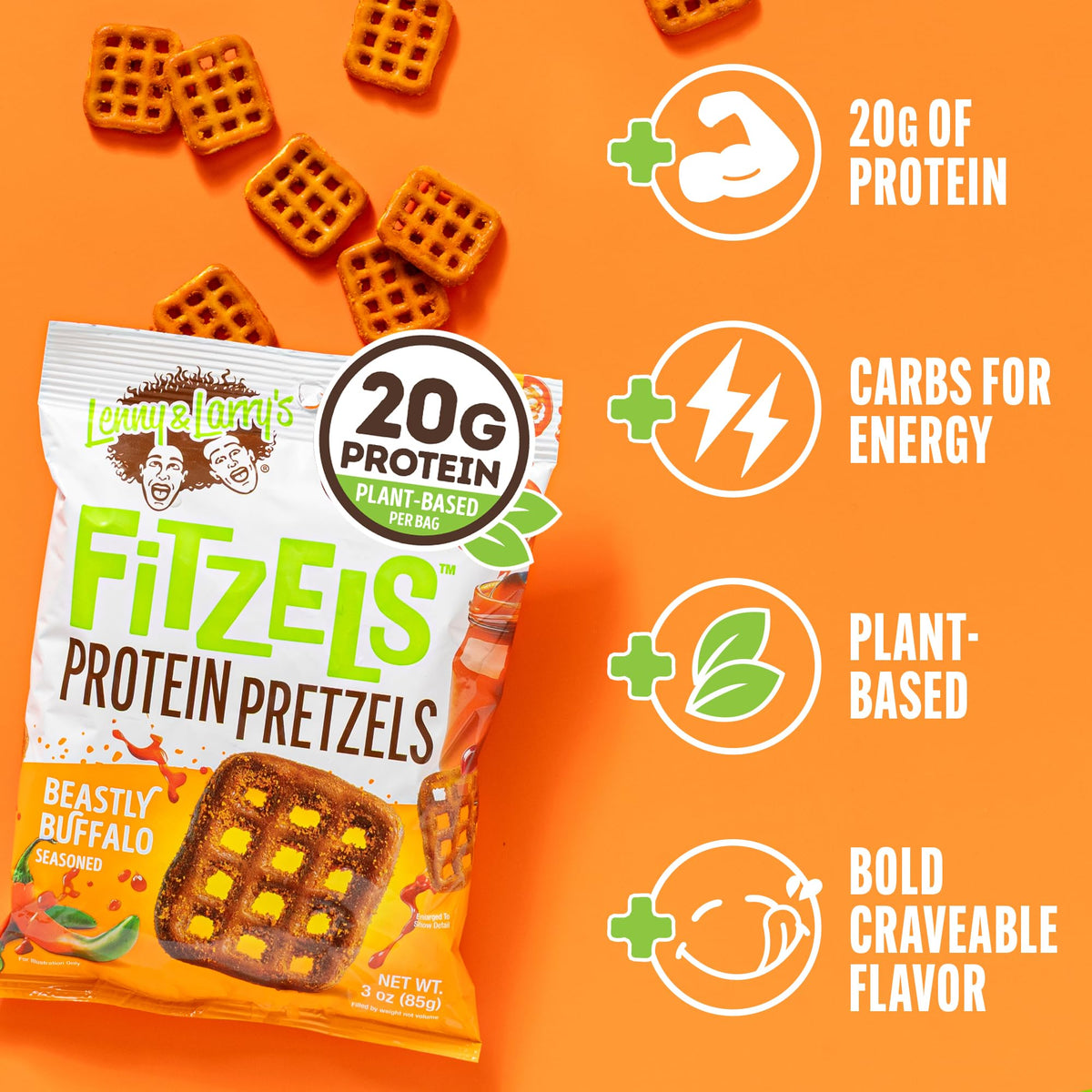Vegan, kosher, paleo-friendly protein snack without soy or artificial sweeteners