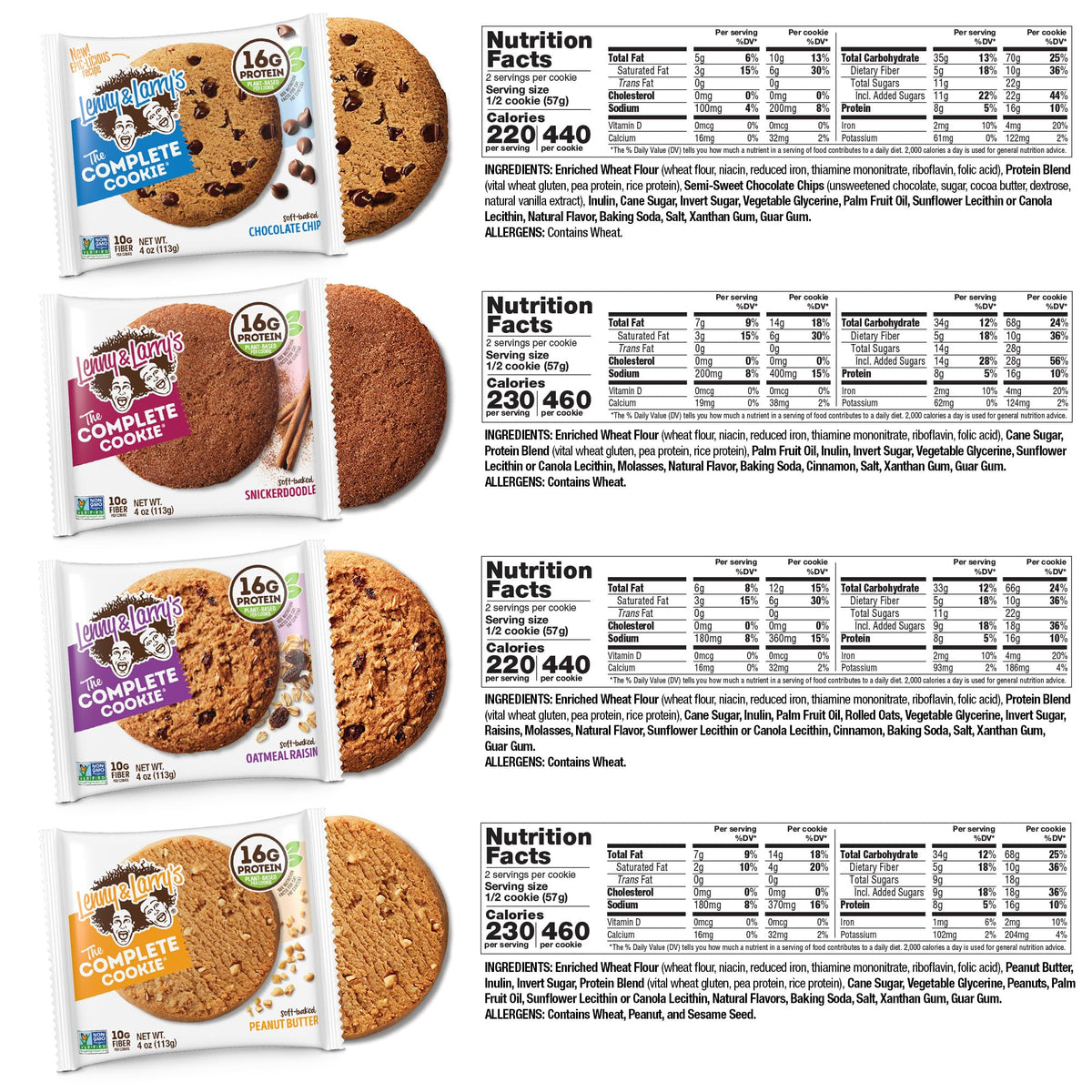 Lenny & Larry's chewy-soft texture shown in cookies, inviting a satisfying bite.
