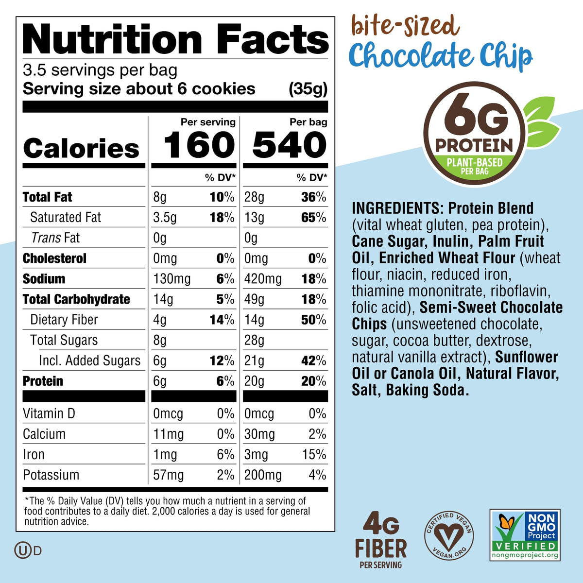 Lenny & Larry's Complete Crunchy Cookie 4.25oz bag ready for grab-and-go snacking.