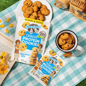Multi-pack display of Lenny & Larry's Complete Crunchy Cookie on shelf.