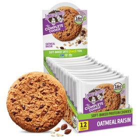 Lenny & Larry's Complete Protein Cookie oatmeal raisin pack, high-protein snack