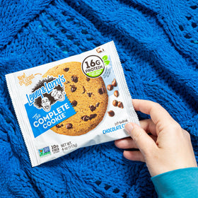 Close-up of a bite with visible chocolate chips.