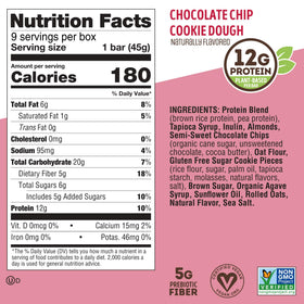 Lenny & Larry's Cookie-fied Bar nutrition facts panel on packaging.