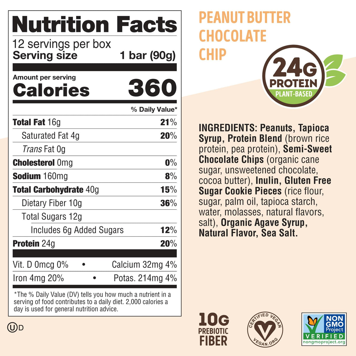 Lenny & Larry's Cookie-fied Big Bar nutrition panel shows 24g protein.
