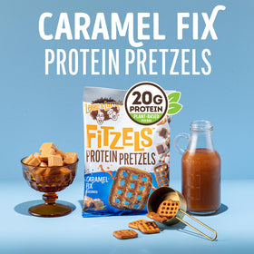 Nutrition panel of Lenny & Larry's FITZELS Caramel Fix bag.
