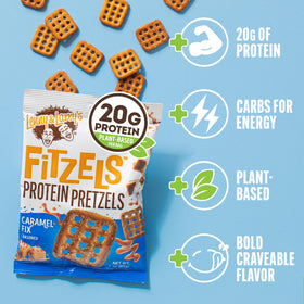 Serving idea for FITZELS Caramel Fix as a tasty snack option.