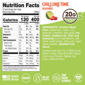 Ingredients list highlights simple plant-based components for FITZELS Chilli Lime Time.
