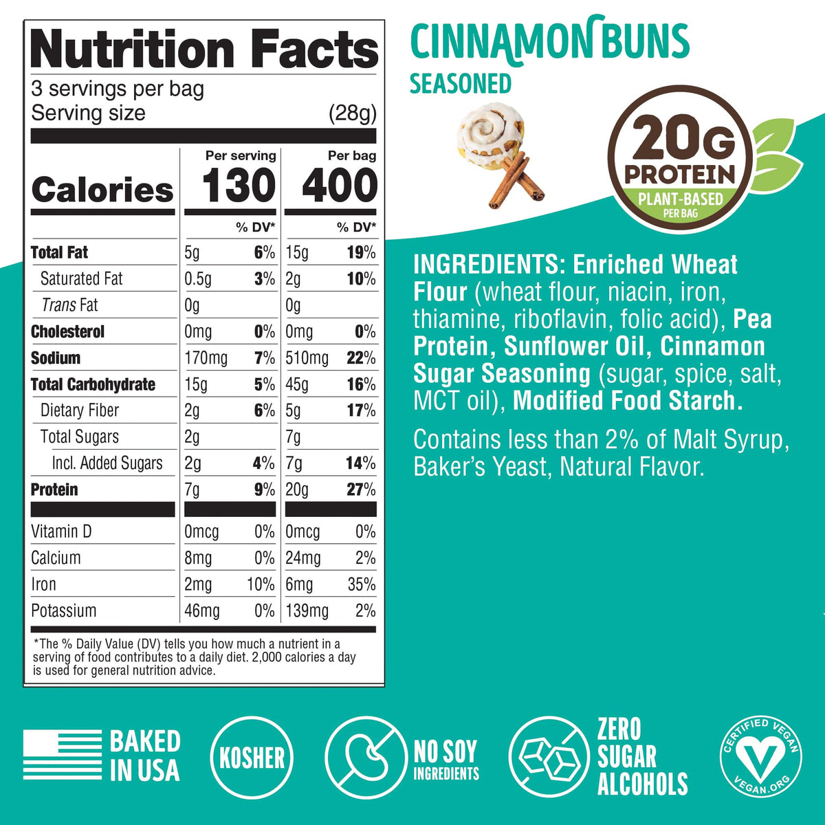 Lenny & Larry's FITZELS Cinnamon Buns deliver warm, inviting flavor in a stacked pack.