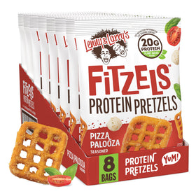 Lenny & Larry's FITZELS Pizza Palooza bag front view, protein-packed snack