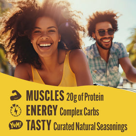 FITZELS 20g plant-based protein per bag on display