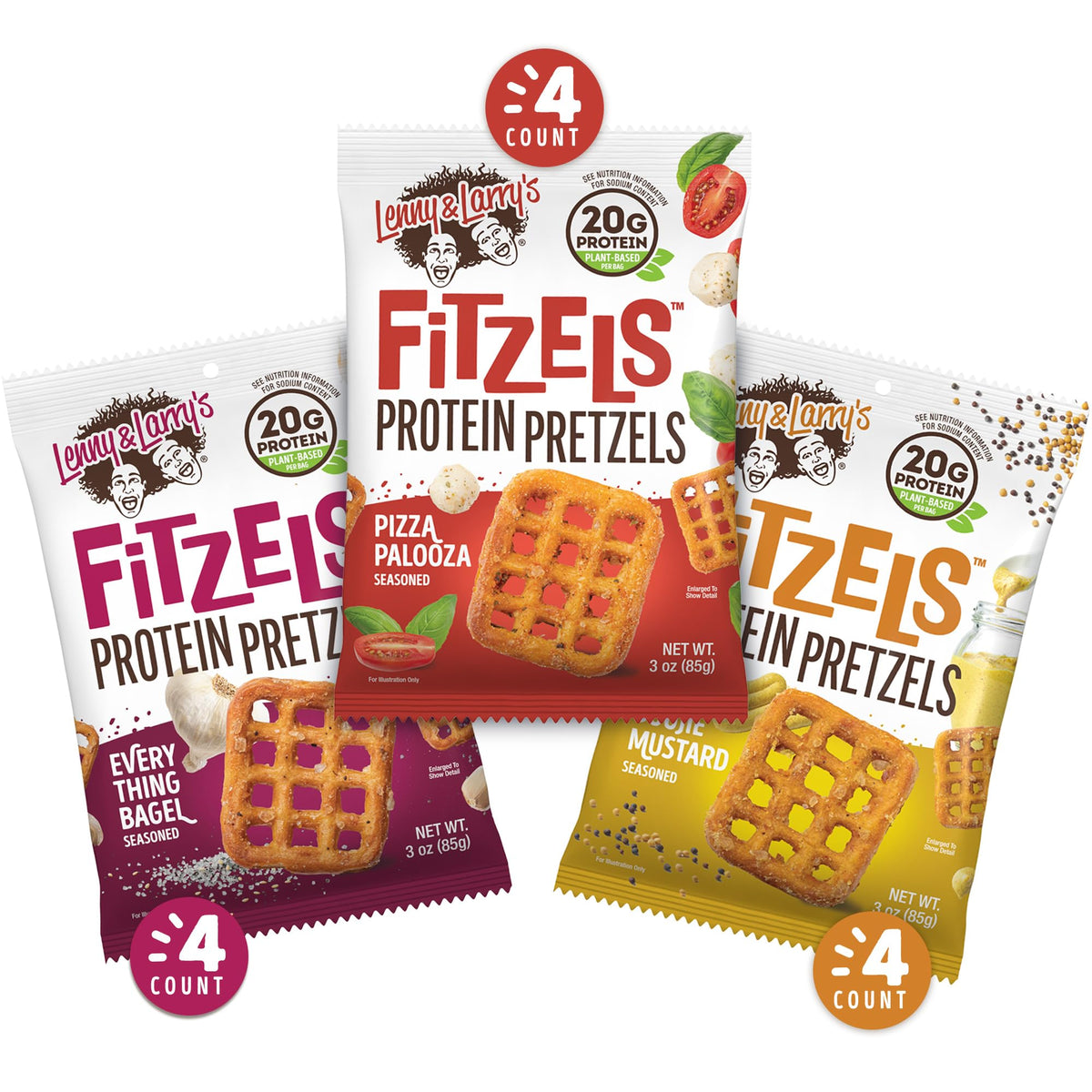 Lenny & Larry's FITZELS pizza basil cheese pack for on-the-go protein.