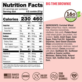 Lenny & Larry's Big Time Brownie vegan, non-GMO label visible