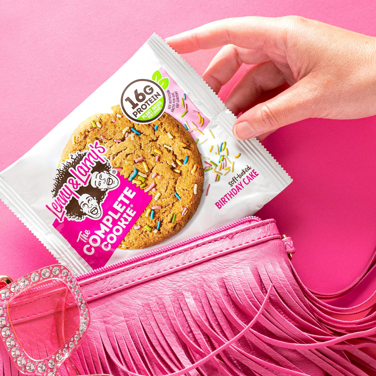 Vegan and non-GMO icon on packaging.