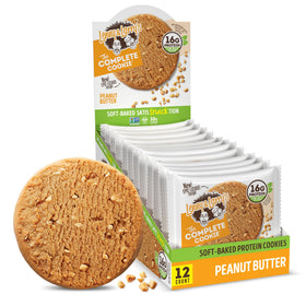 Lenny & Larry's Peanut Butter Protein Cookie box displaying 12-pack