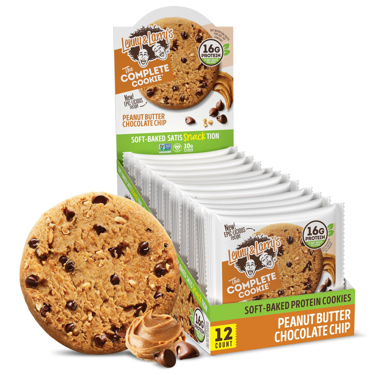 Lenny & Larry's Protein Cookie peanut butter chocolate chip pack for on-the-go snacking